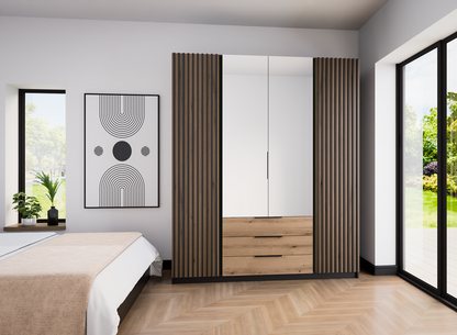 LE KAJA BL/EV-BL 2LAM 2 3S Wardrobe with Mirror