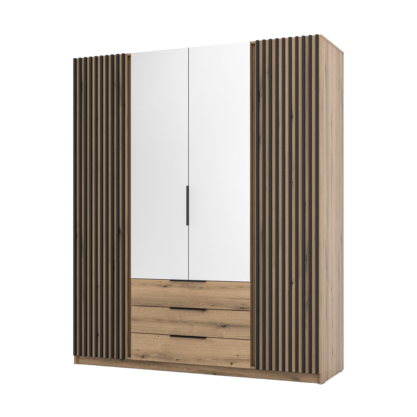 LE KAJA EV/EV-BL 2LAM 2 3S Wardrobe with Mirror