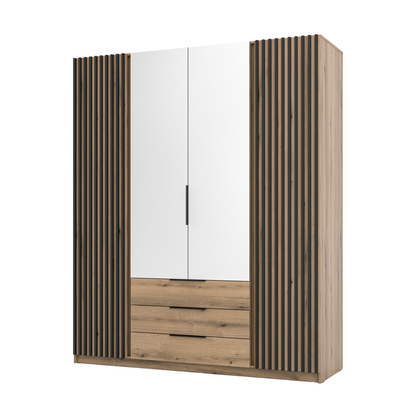 LE KAJA EV/EV-BL 2LAM 2 3S Wardrobe with Mirror