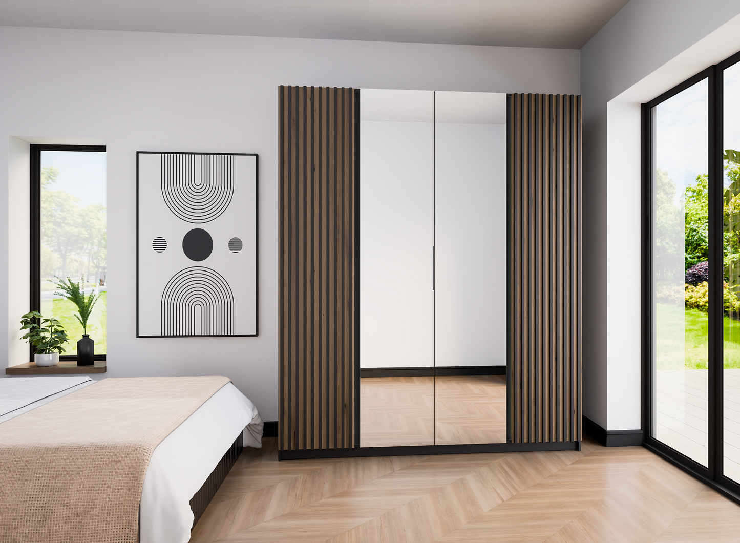 LE KAJA BL/EV-BL 2LAM 2 Wardrobe with Mirror