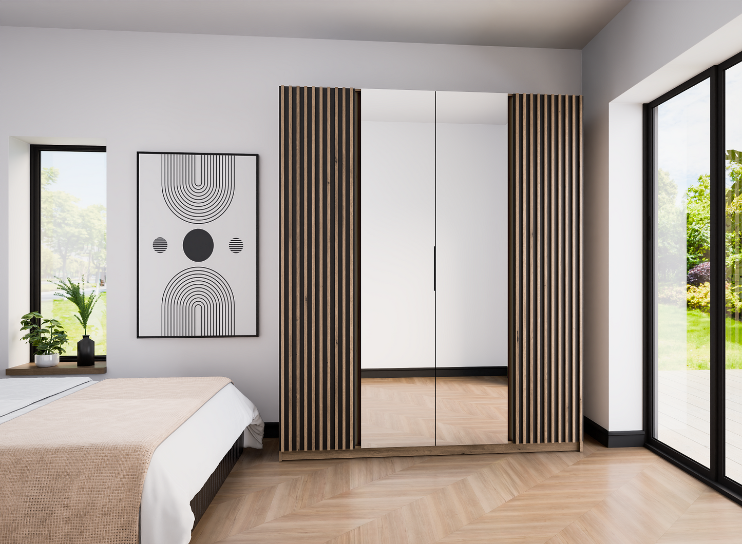 LE KAJA EV/BL-EV 2LAM 2 Wardrobe with Mirror