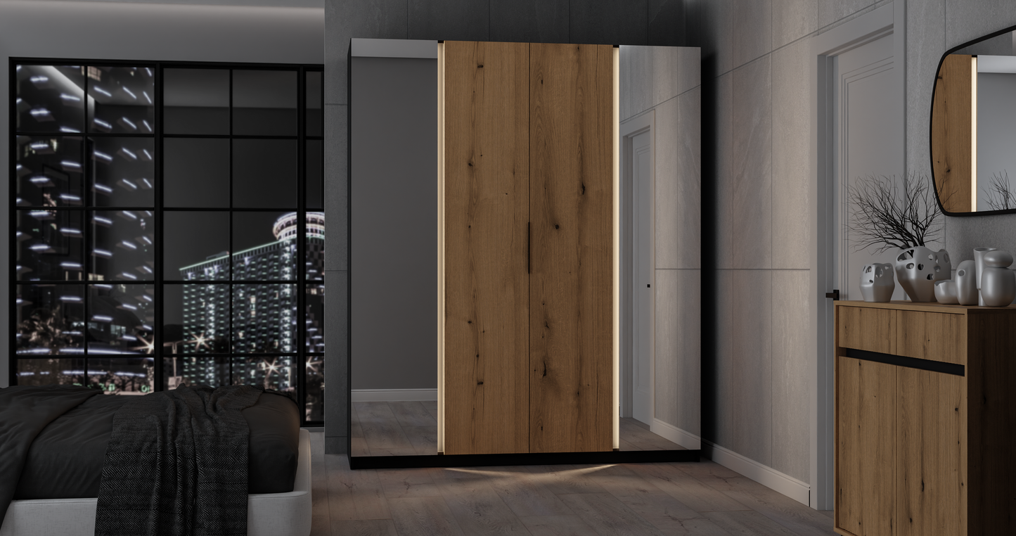 LE KAJA BL/EV 2 2F Wardrobe with Mirror