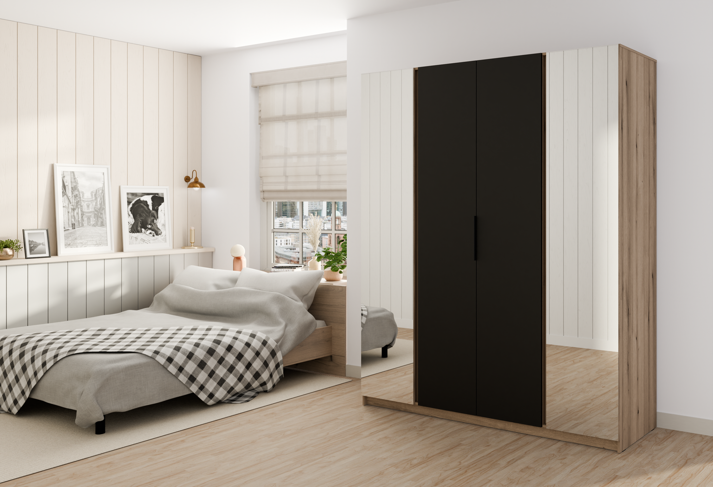 LE KAJA EV/BL 2 2F Wardrobe with Mirror