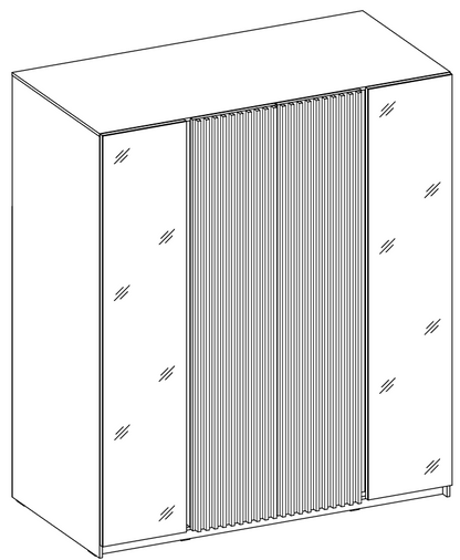 LE KAJA EV/BL-EV 2 2LAM Wardrobe with Mirror