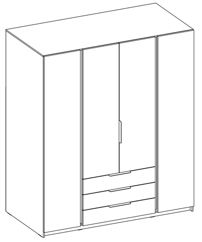 LE KAJA BL/BL 4F 3S Wardrobe