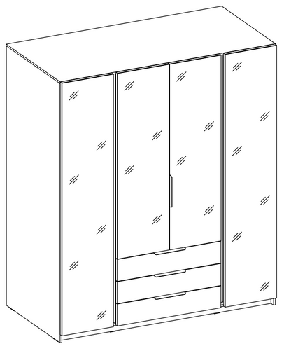 LE KAJA EV/EV 4 3S Wardrobe with Mirror