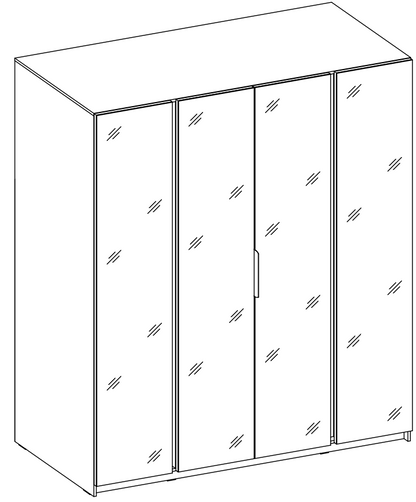 LE KAJA EV/EV 4 Wardrobe with Mirror