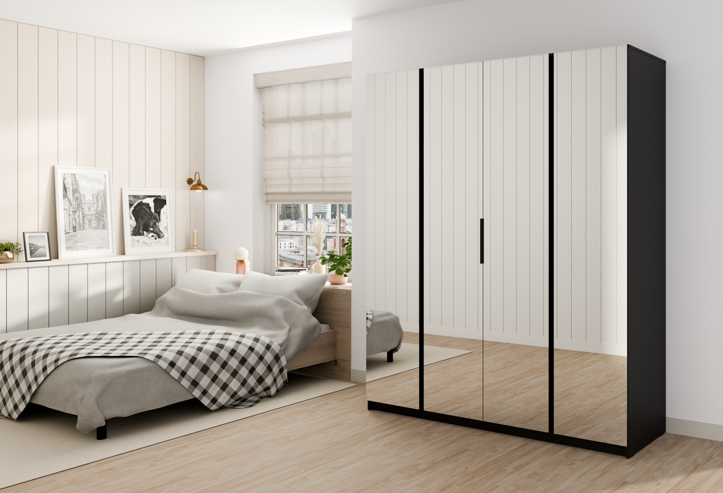 LE KAJA BL/EV 4 Wardrobe with Mirror