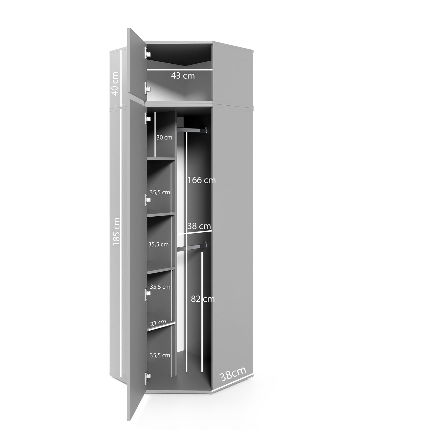 PK Emi 41 Hallway Wardrobe White/ Sonoma Oak/Graphite/Aristan Oak-Black