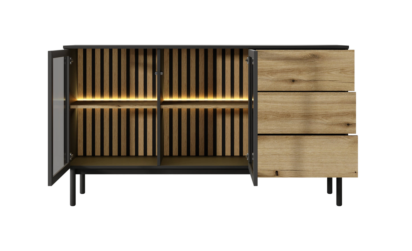 Lask Lang – Sideboard 150 cm 2 Doors 3 Drawers