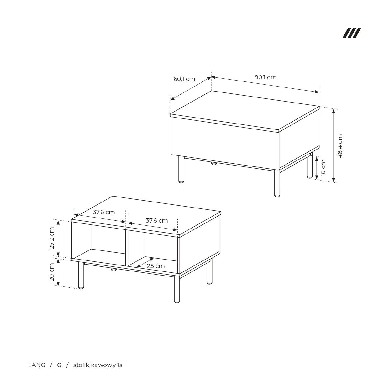 Lask Lang Coffee Table with Drawer