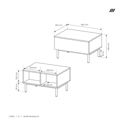 Lask Lang Coffee Table with Drawer