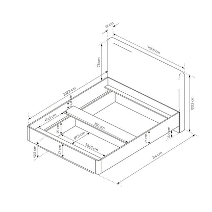 Lask Lante – Bed with Storage 160 x 200 cm
