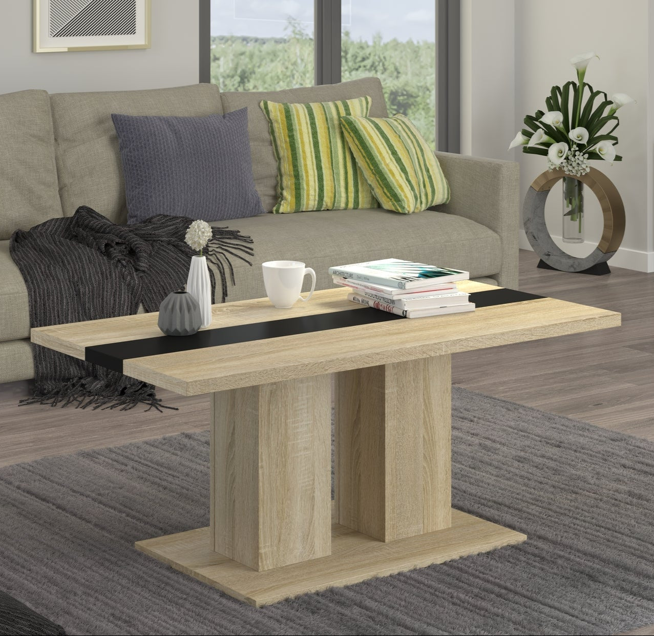 Boston Coffee Table – Sonoma Oak/Black