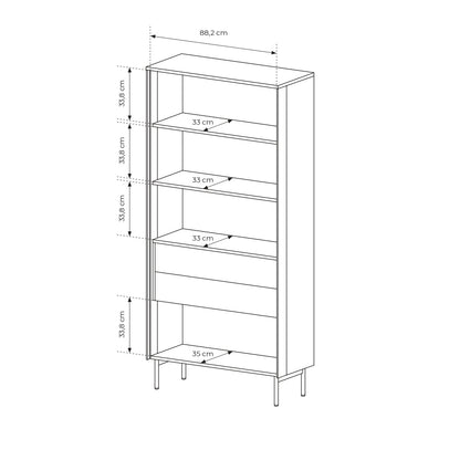 Lask LUMI 2D2S Display Cabinet with LED Lighting – 91.5 x 39.5 cm – Cashmere