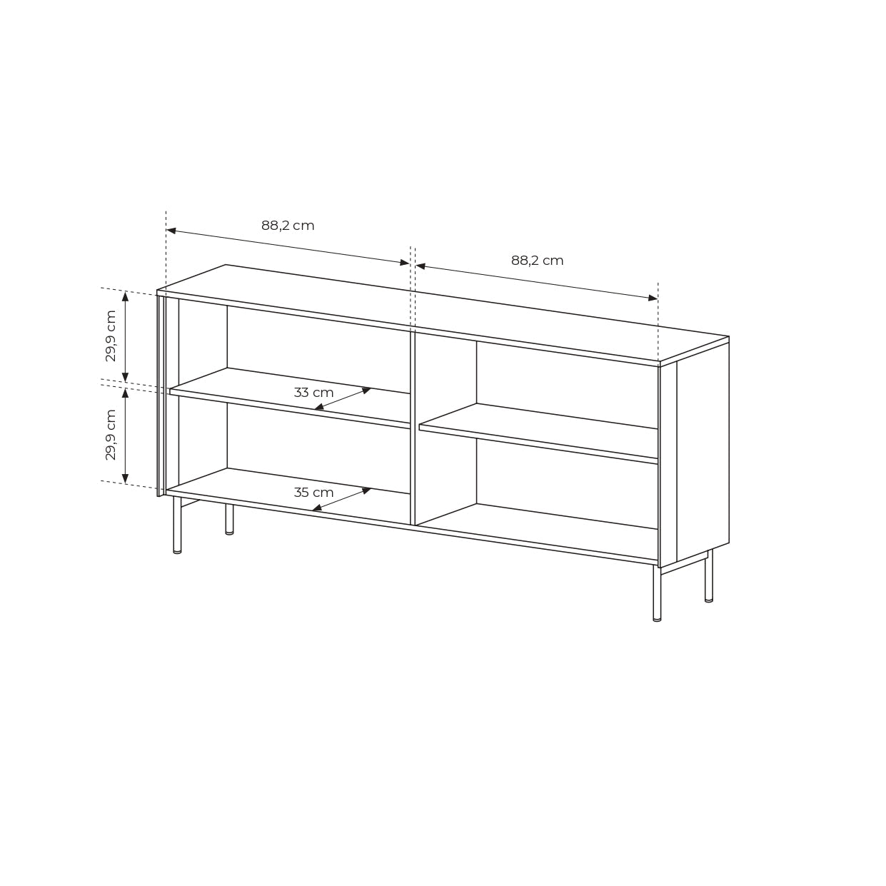 Lask LUMI 4D Sideboard with LED Lighting – 181.3 x 39.5 cm – Cashmere