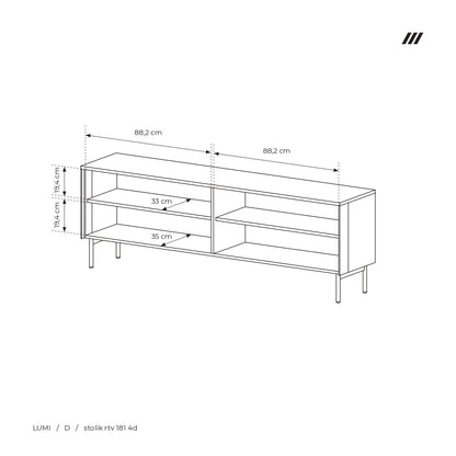 Lask LUMI 4D TV Stand with LED Lighting – Oak Dunin