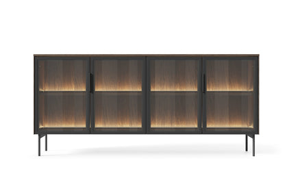 Lask LUMI 4D Sideboard with LED Lighting – 181.3 x 39.5 cm – Oak Dunin