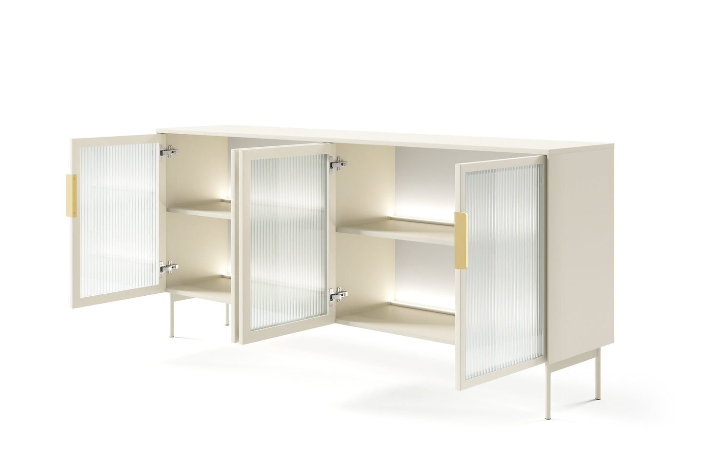 Lask LUMI 4D Sideboard with LED Lighting – 181.3 x 39.5 cm – Cashmere