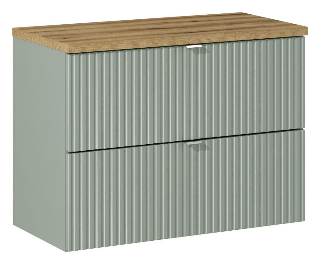 Line Reed Green with High Cabinet Bathroom Set 80CM UN PATI SET-LRG B OAK