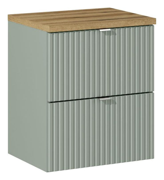 Line Reed Green with 2 Drawers Bathroom Set 50CM SET-LRG with Oak Countertop