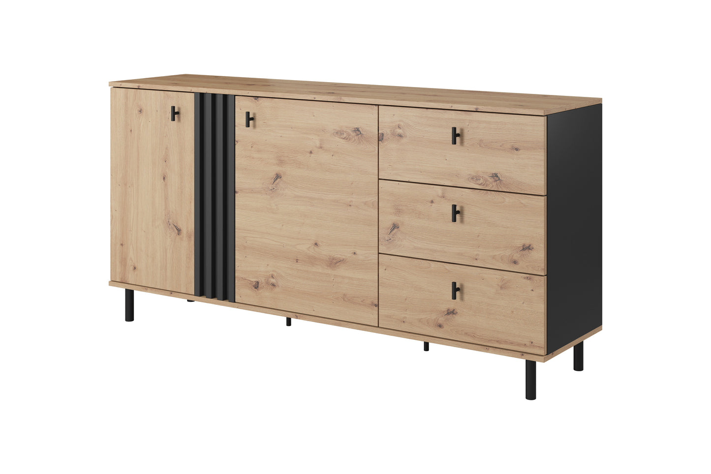 Lask Madis – Sideboard 165 cm (2 Doors, 3 Drawers)