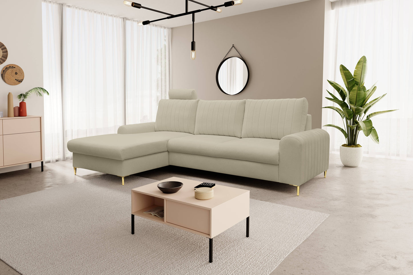 Lask MONACO Corner Sofa Bed – 252 x 90–168 cm – Left or Right Configuration