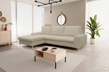 Lask MONACO Corner Sofa Bed – 252 x 90–168 cm – Left or Right Configuration