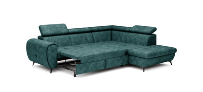 Lask MONA PIK Corner Sofa Bed with Adjustable Headrests – 260 x 217 cm – Left or Right Configuration