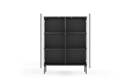 Lask Multi Black – High Sideboard 2 Doors (98.6 × 123 × 39.8 cm)