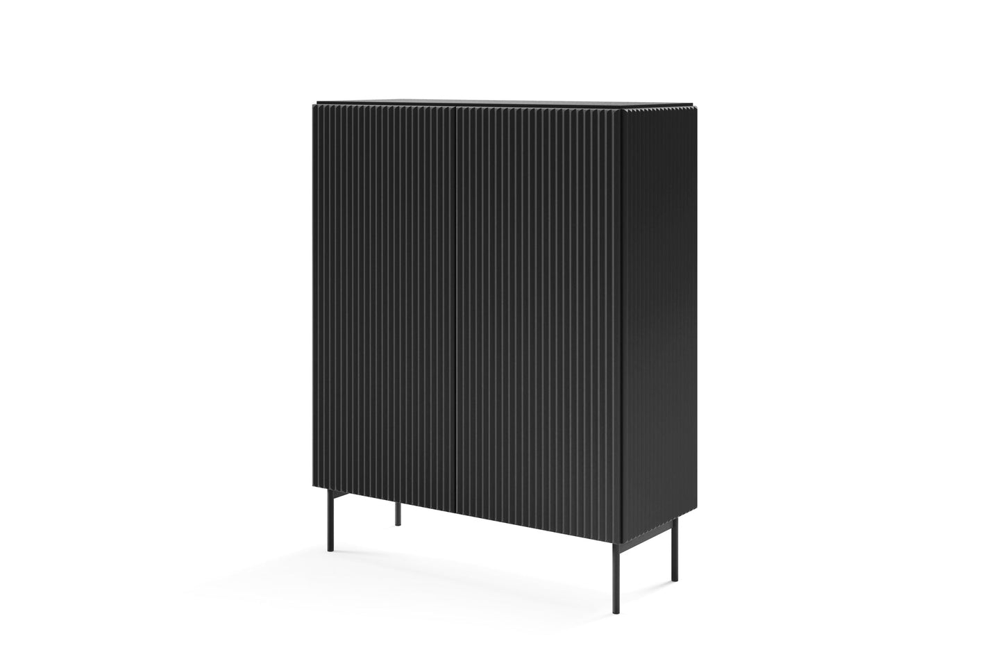 Lask Multi Black – High Sideboard 2 Doors (98.6 × 123 × 39.8 cm)