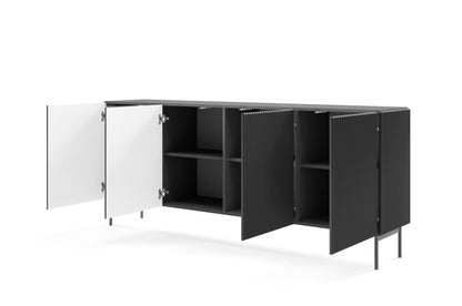 Lask Multi Black – Sideboard 195 cm with 4 Doors (195.2 × 81.2 × 39.8 cm)