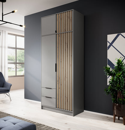 Nelly 2D Wardrobe – Graphite/Artisan Oak 105 cm