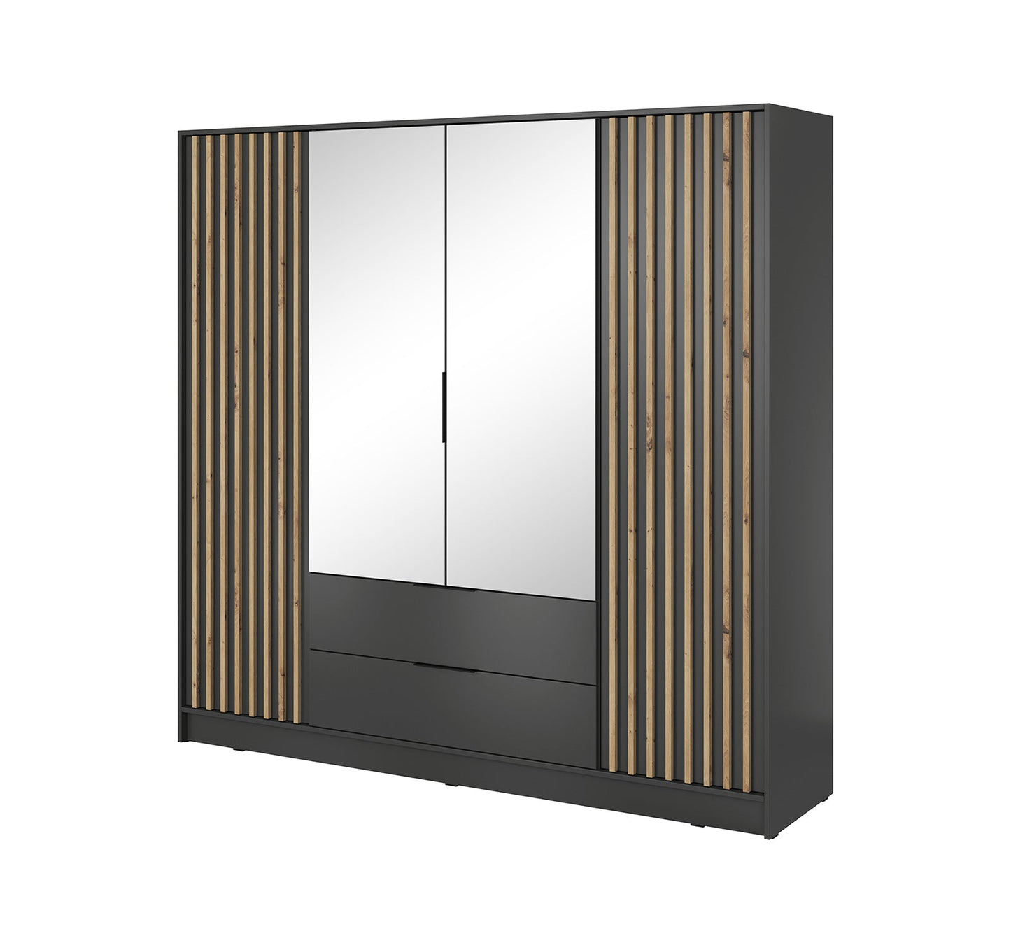 Nelly 4D Wardrobe with Mirror Graphite