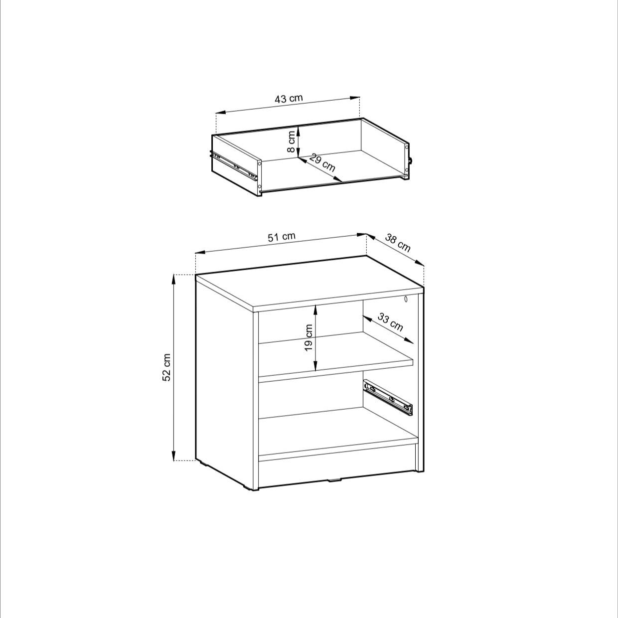 PI Nelly Bedside Table – Artisan Oak / Black