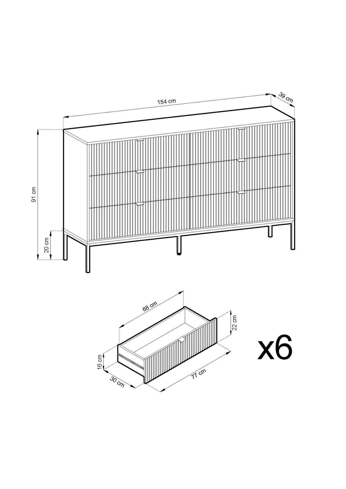 Nova Dresser Gray - A Fusion of Modern Elegance and Practical Storage