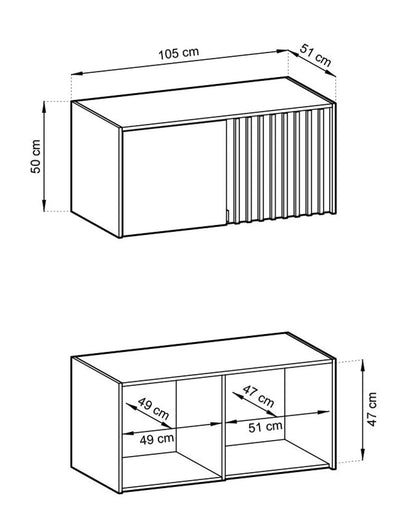 NELLY 2D WARDROBE EXTENSION GRAPHITE / ARTISAN SLATS