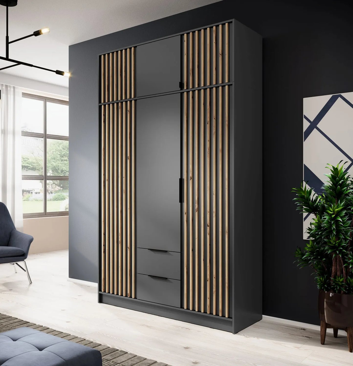 Nelly 3D Wardrobe Grey