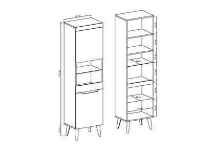 Nordi Cabinet Display Tall  Artisan Oak - Scandic style