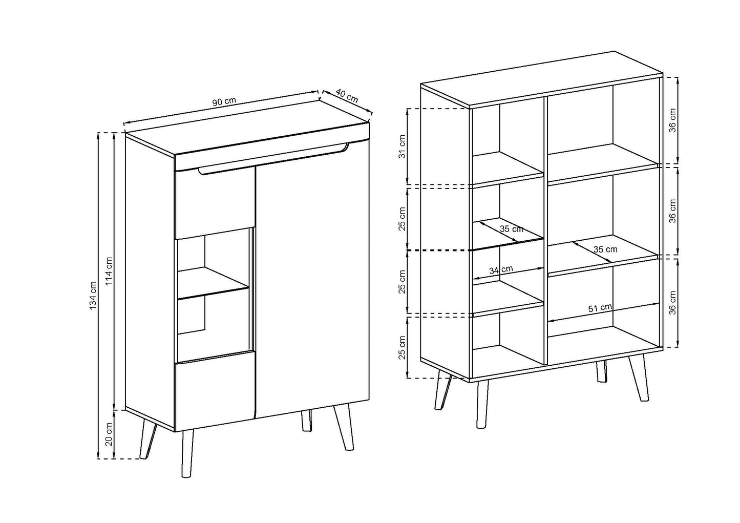 Nordi Cabinet Display Artisan Oak- Scandic style