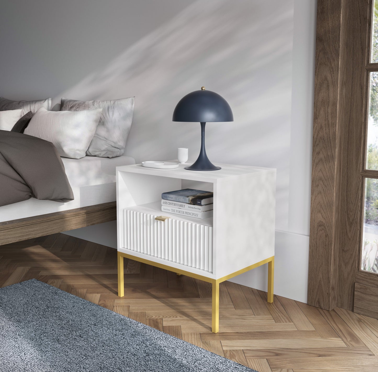 Nova Nightstand White - Modern Elegance for Your Bedroom