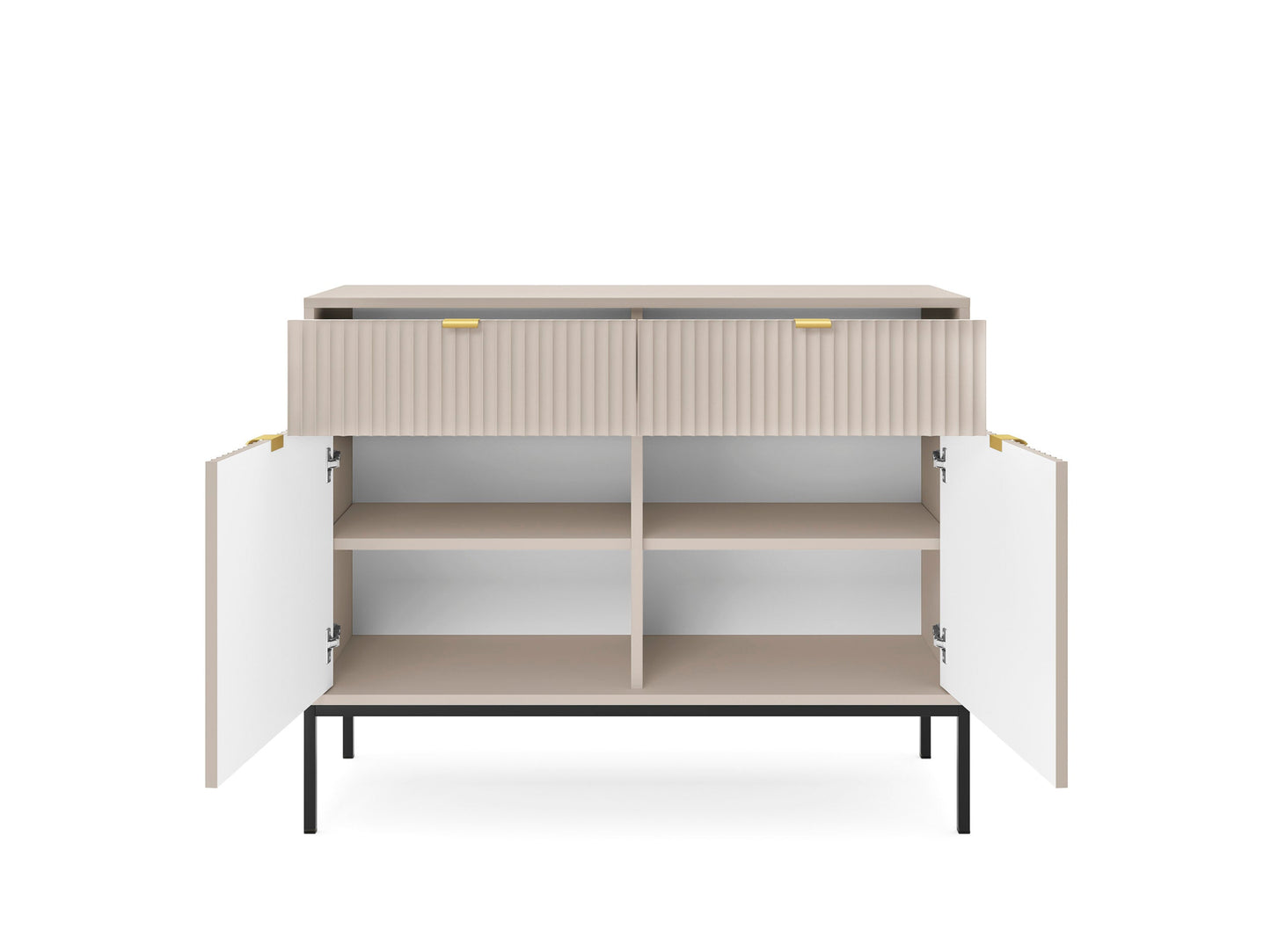 Nova Dresser Cashmere - Modern Design with Two Doors and Two Drawers