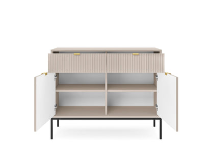 Nova Dresser Cashmere - Modern Design with Two Doors and Two Drawers