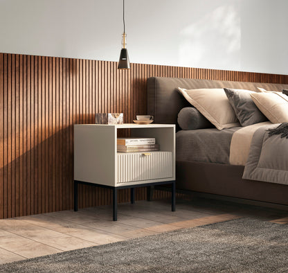 Nova Nightstand Cashmere - Modern Elegance for Your Bedroom