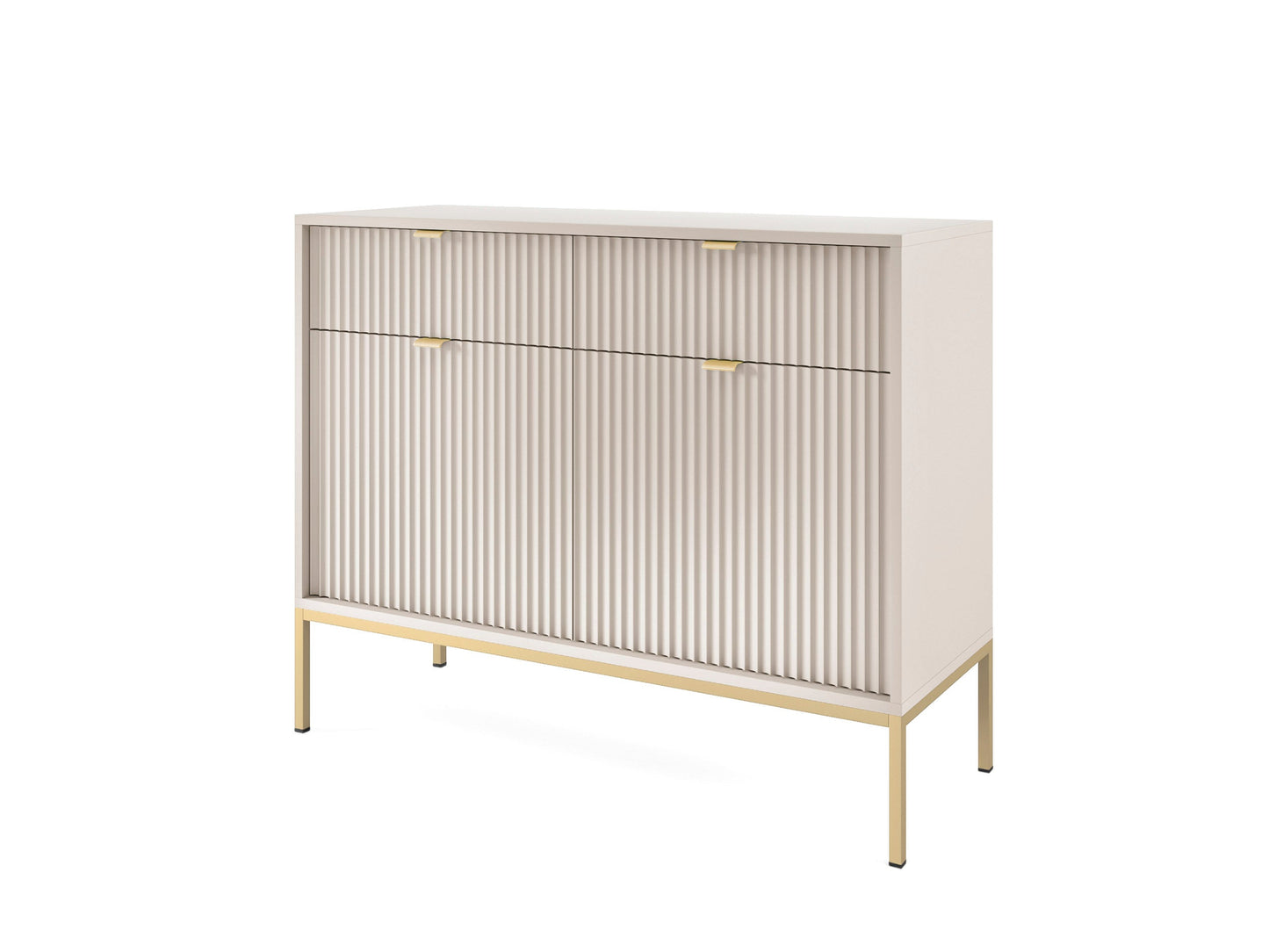 Nova Dresser Cashmere - Modern Design with Two Doors and Two Drawers