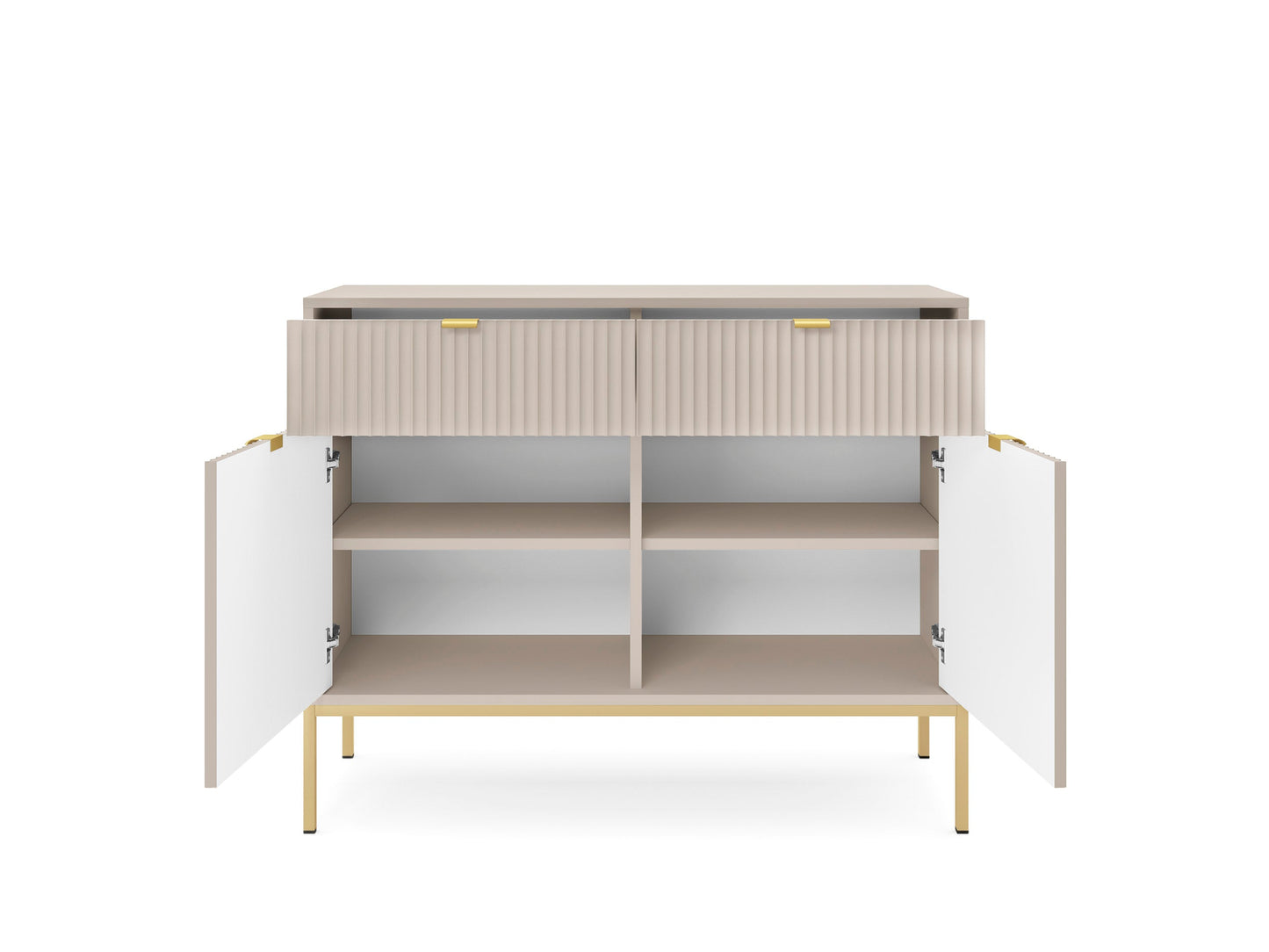 Nova Dresser Cashmere - Modern Design with Two Doors and Two Drawers