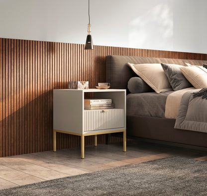 Nova Nightstand Cashmere - Modern Elegance for Your Bedroom