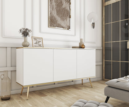 Oro K160 Sideboard White / Gold Legs