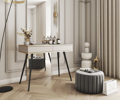Oro T102 Vanity Table – Beige with Black Legs