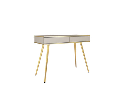 Oro T102 Vanity Table – Beige with Gold Legs